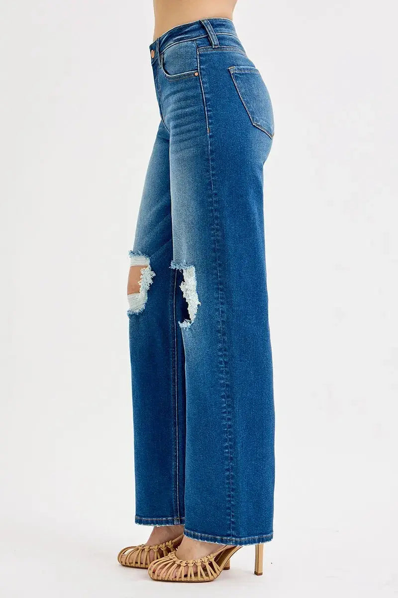 Women's Plus Size Jeans Boyfriend Jeans - Mid Waist Distressed - Women's Plus Size