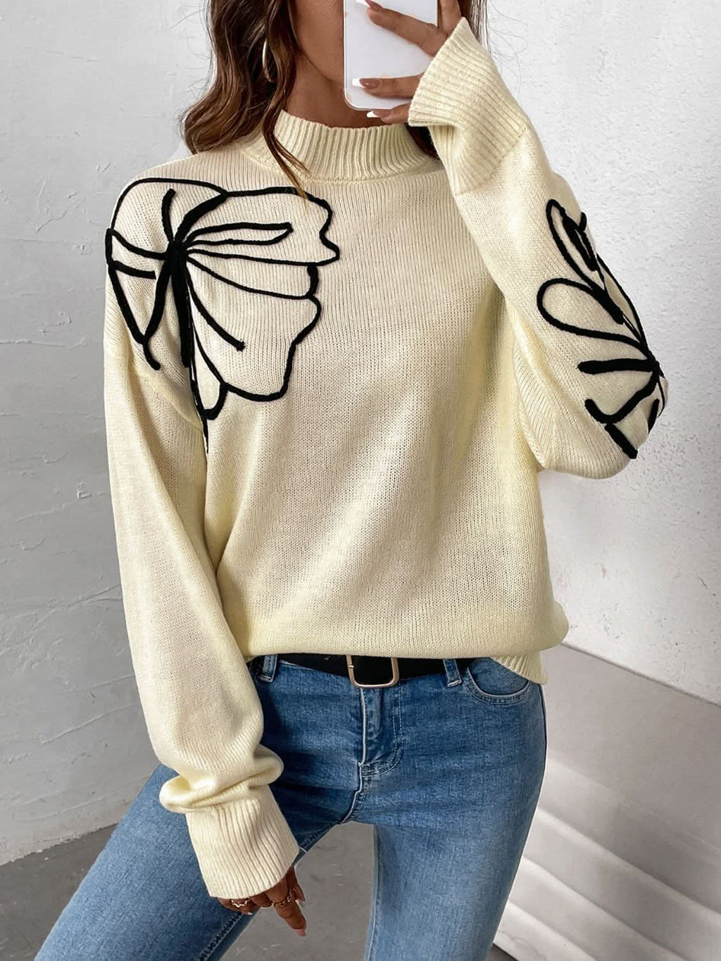 Sweaters Trendsi Cozy Sweater Women's Dropped Shoulder Acrylic Knit Top - Relaxed Fit