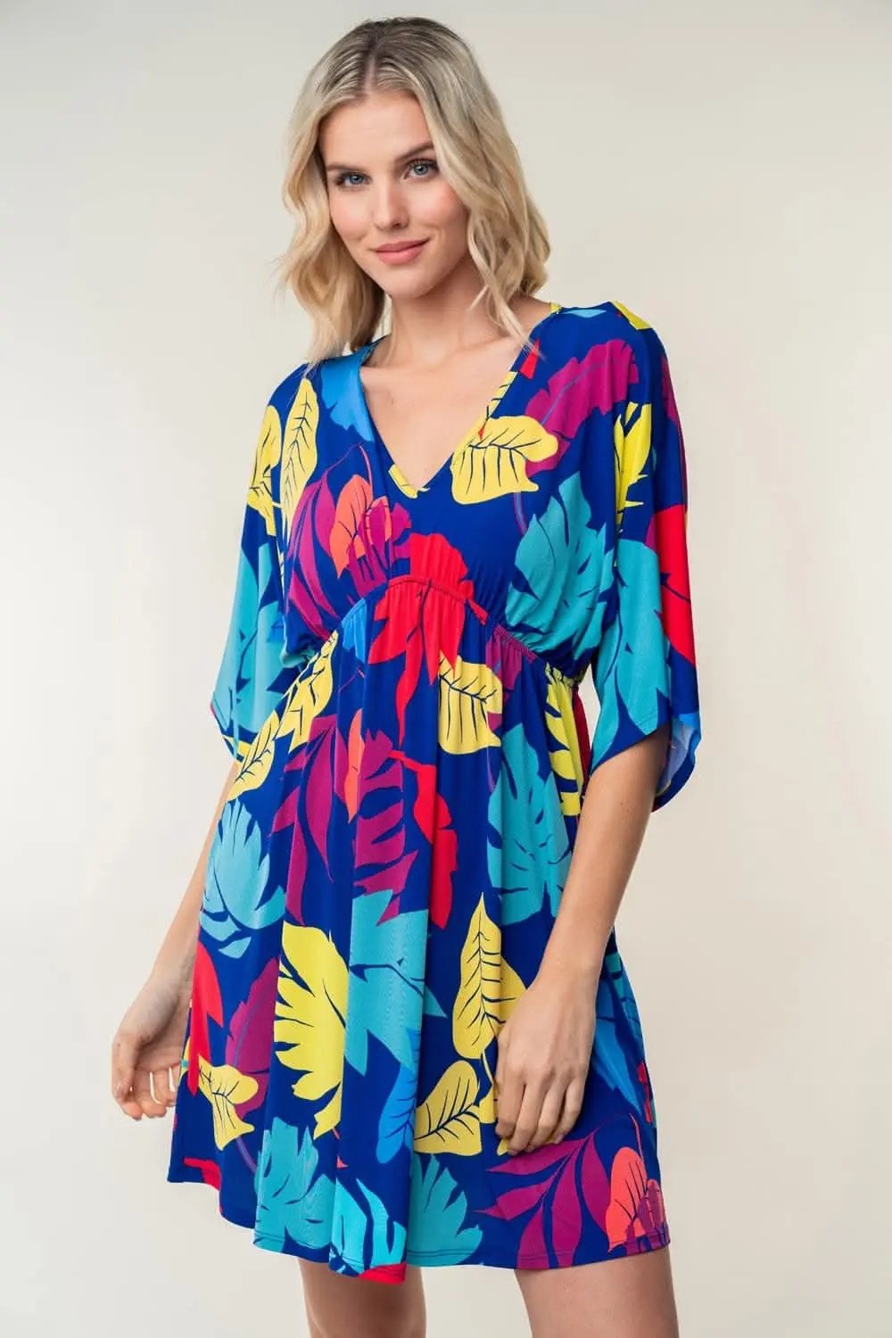 Dresses Trendsi White Birch Dress Women's Casual V-Neck Mini Dress Printed, USA Ship