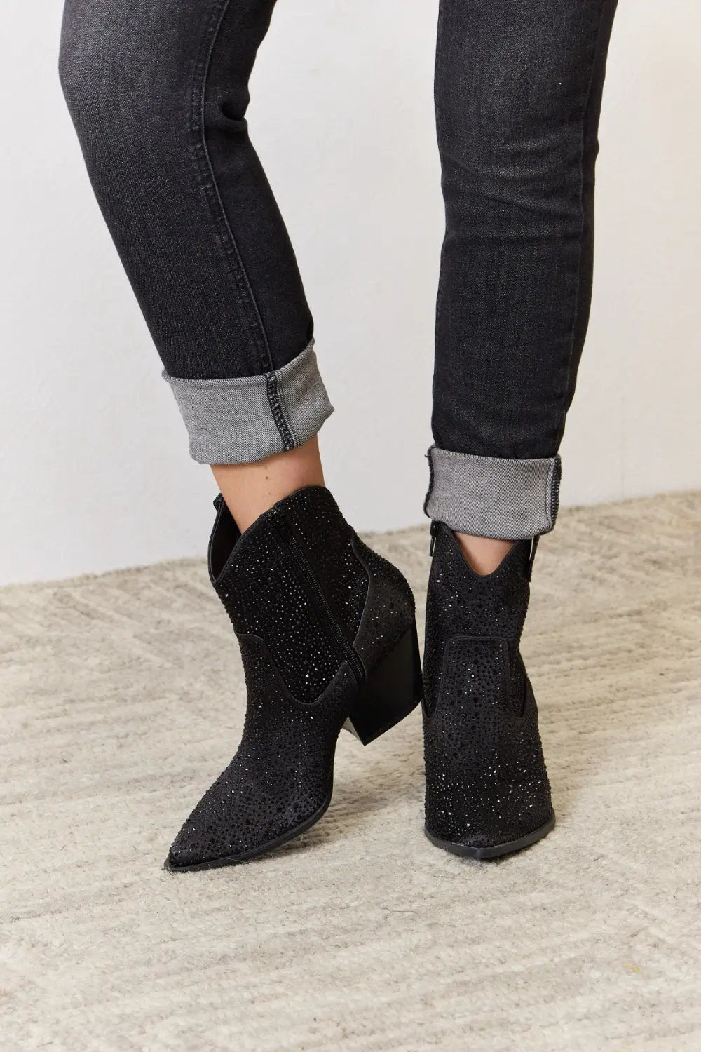 Dresses Trendsi Rhinestone Cowgirl Booties Women's Fashion Shoes - Sparkling & Glamorous