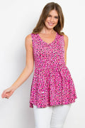 T-Shirts Trendsi Be Stage Full Size Printed Tiered Sleeveless Top