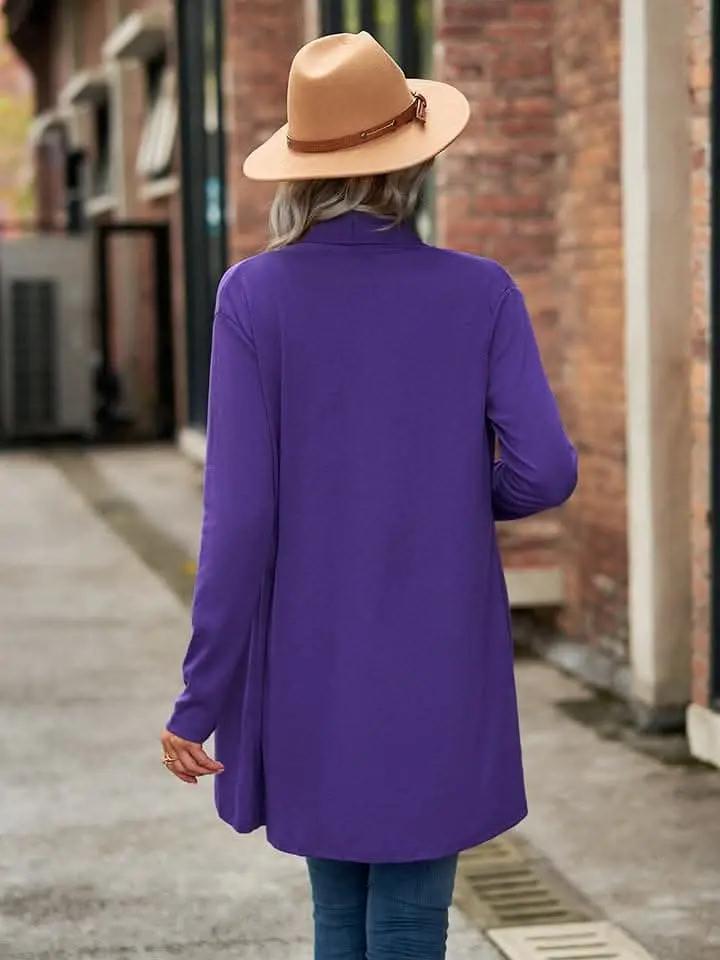 Trendsi Long Sleeve Cardigan Opaque Black