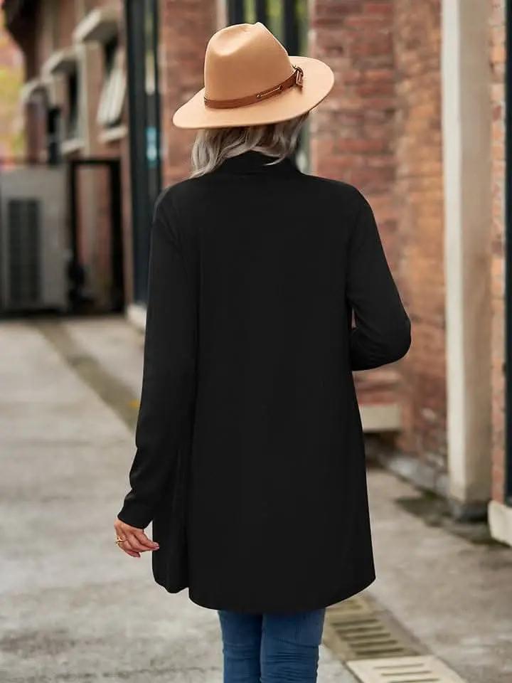 Trendsi Long Sleeve Cardigan Opaque Black