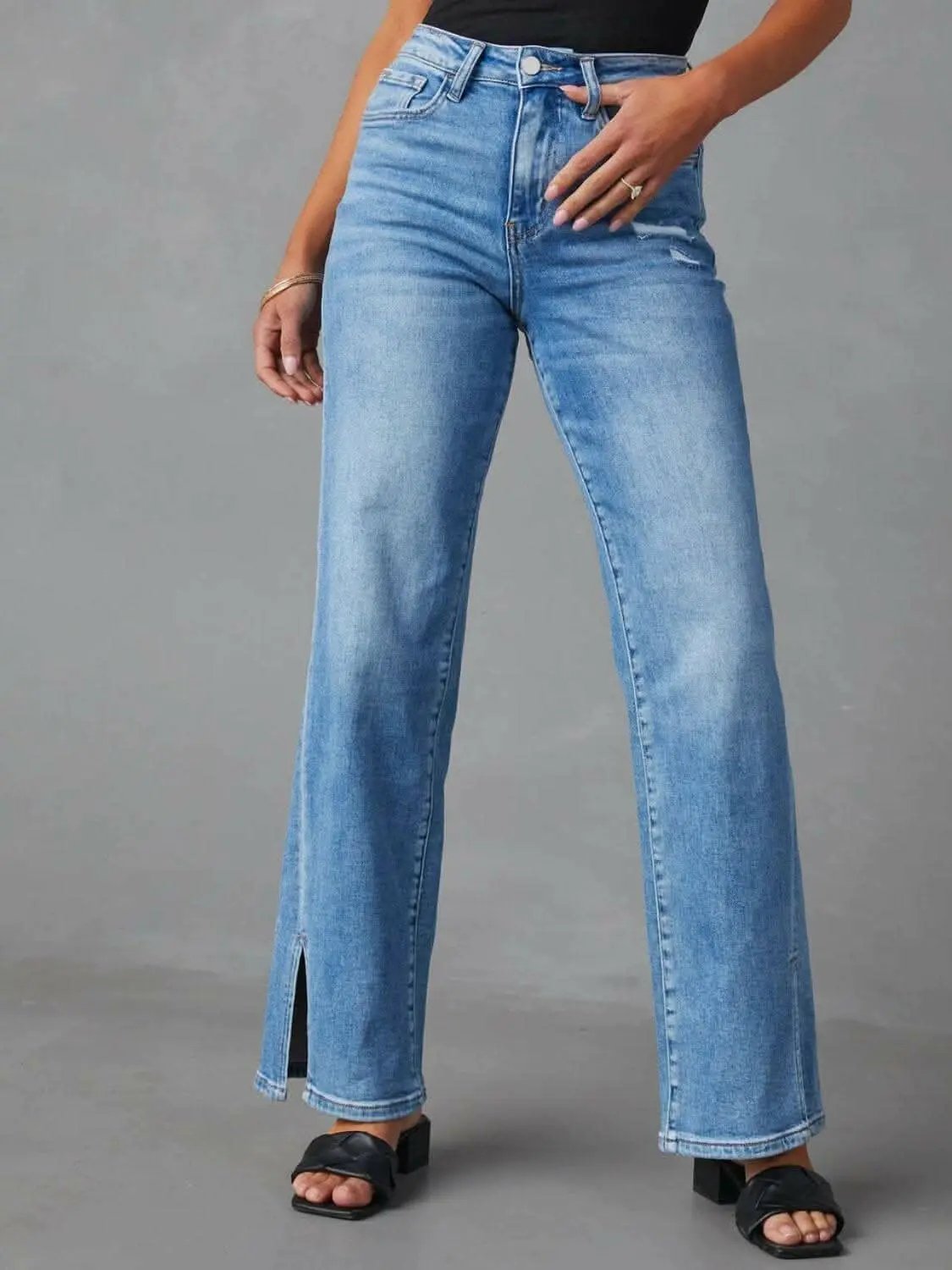 Pants Trendsi Jeans & Denim Chic slit jeans with pockets