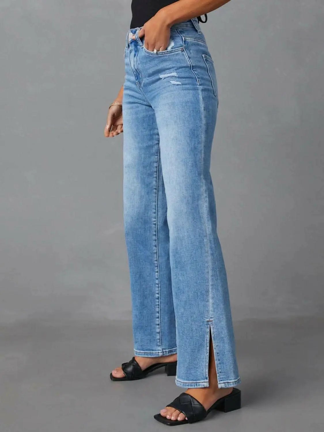 Pants Trendsi Jeans & Denim Chic slit jeans with pockets