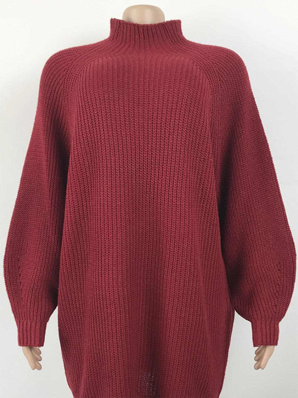 Trendsi Sweater Dress Mock Neck Midi — Cozy Knit for Fall