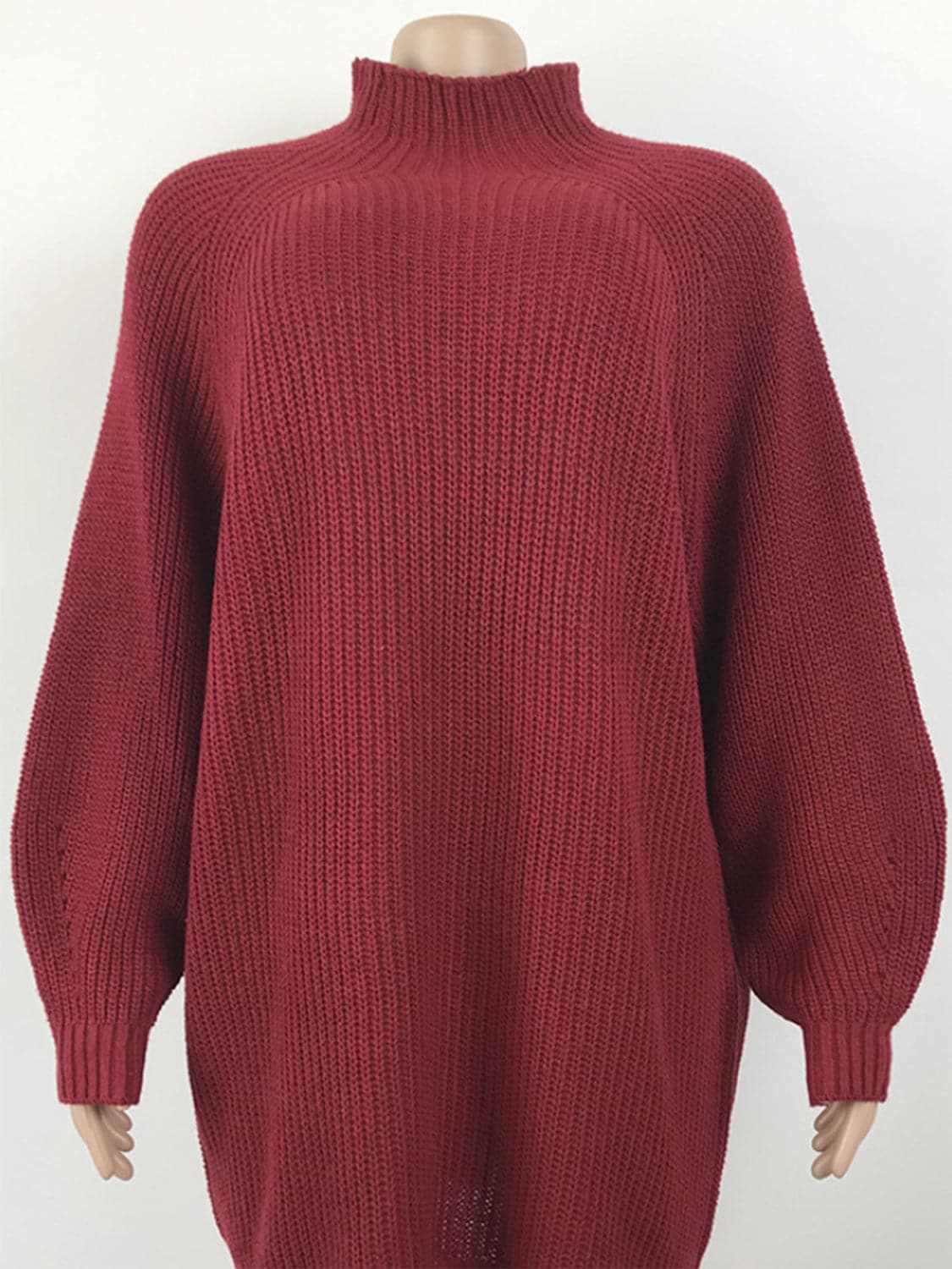 Trendsi Sweater Dress Mock Neck Midi — Cozy Knit for Fall