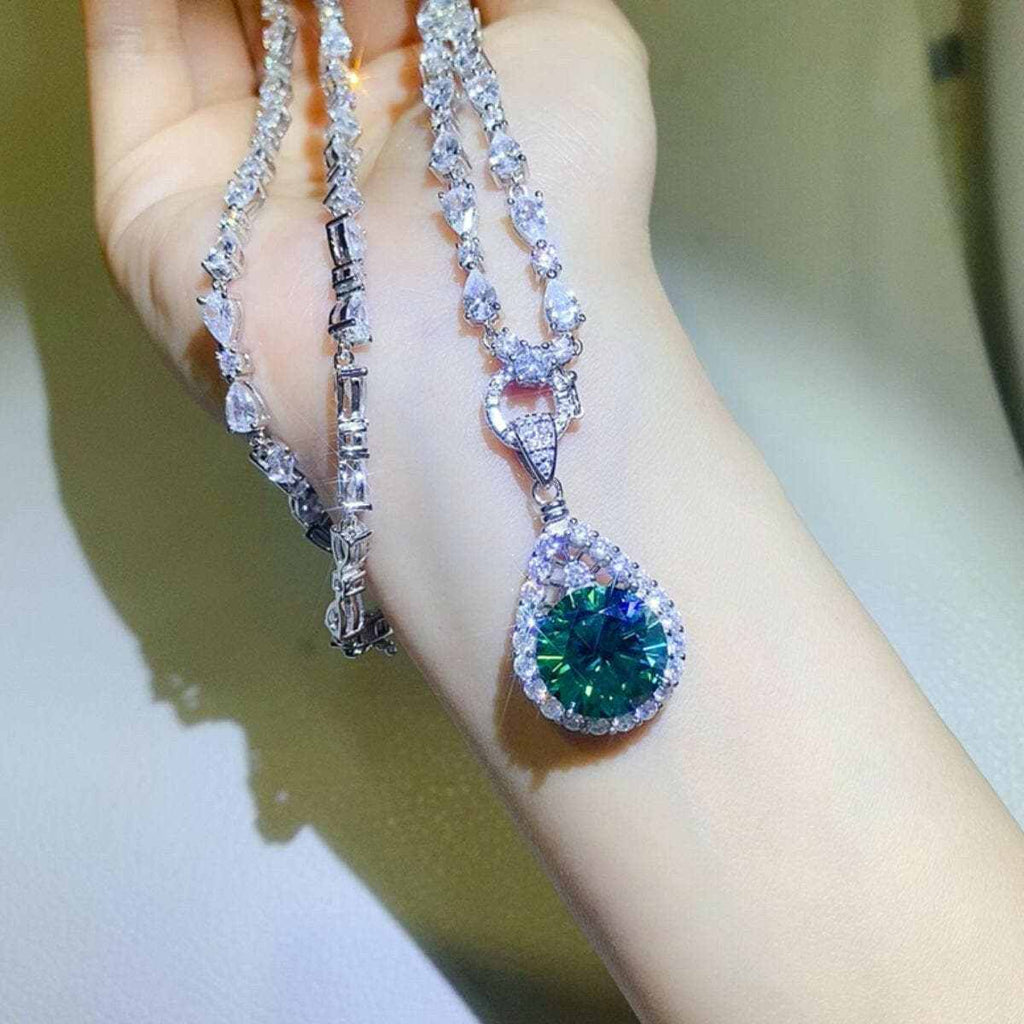 T-Shirts Trendsi Necklaces - Dazzling moissanite teardrop necklace