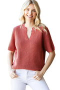 Sweaters Trendsi Knit Top Women's Casual Wear Short Sleeve Top Soft, Comfy