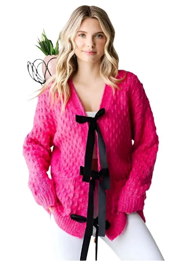 Sweaters Trendsi Open Knit Cardigan Women's Lightweight Tie-Front Sweater Top