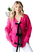 Sweaters Trendsi Open Knit Cardigan Women's Lightweight Tie-Front Sweater Top