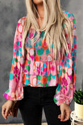 Trendsi Floral Smocked Blouse With Ruffled Details — Premium Women's Top