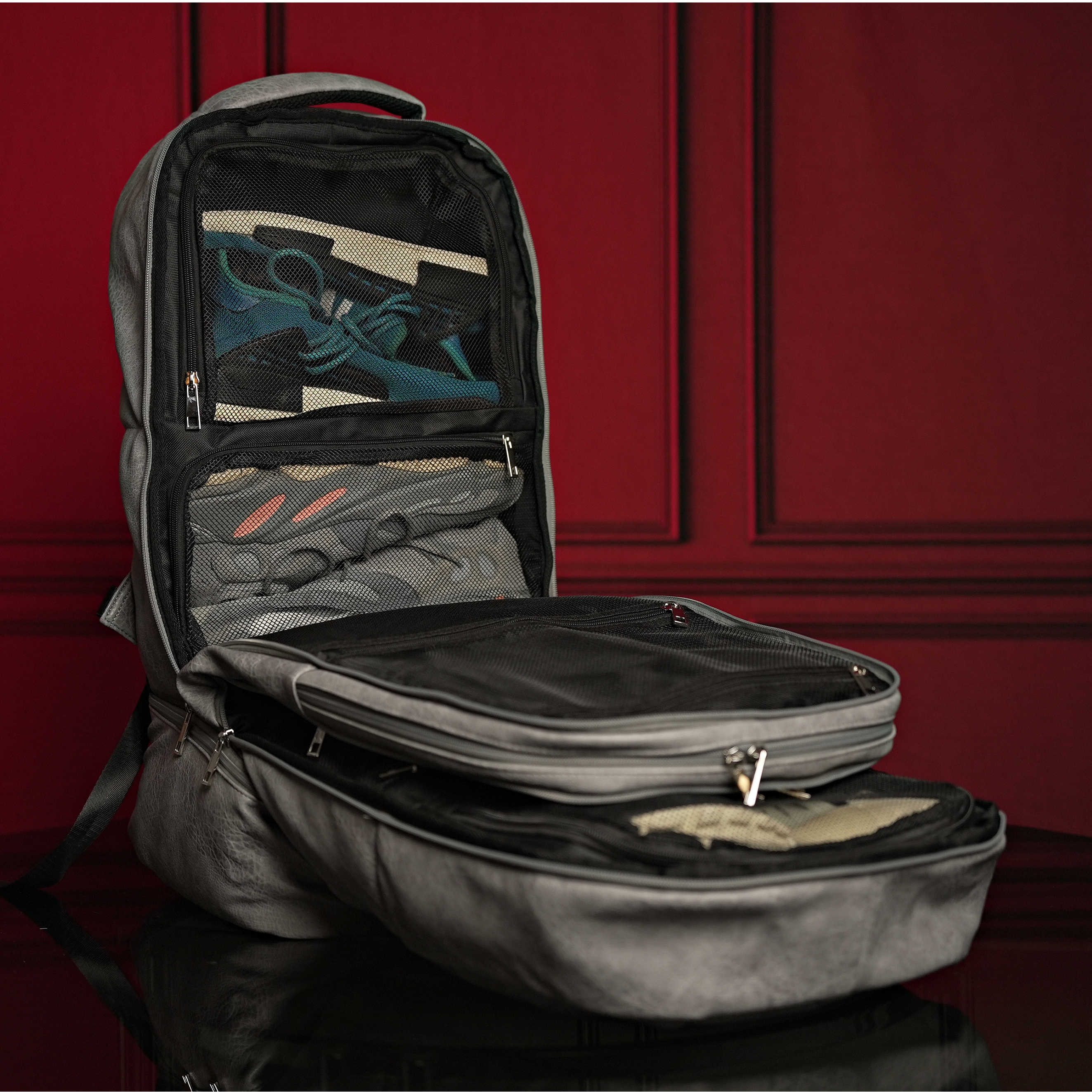 Grey Leather Carry-On Patented Backpack (Only 300 Made)