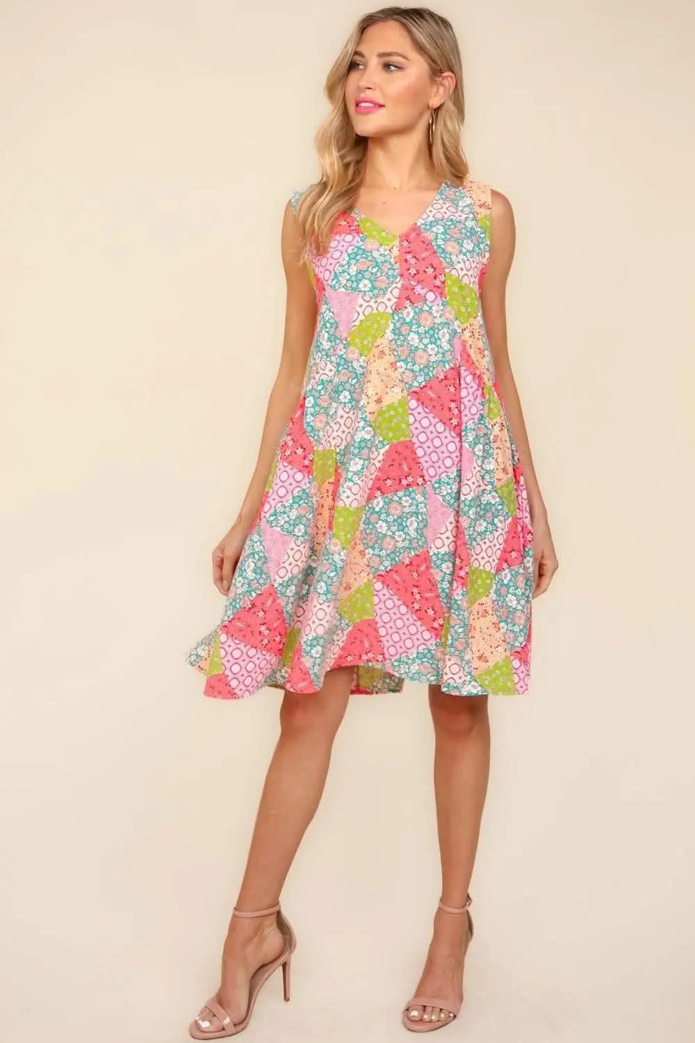 Dresses Trendsi Haptics Full Size Babydoll Floral Patchwork Dress