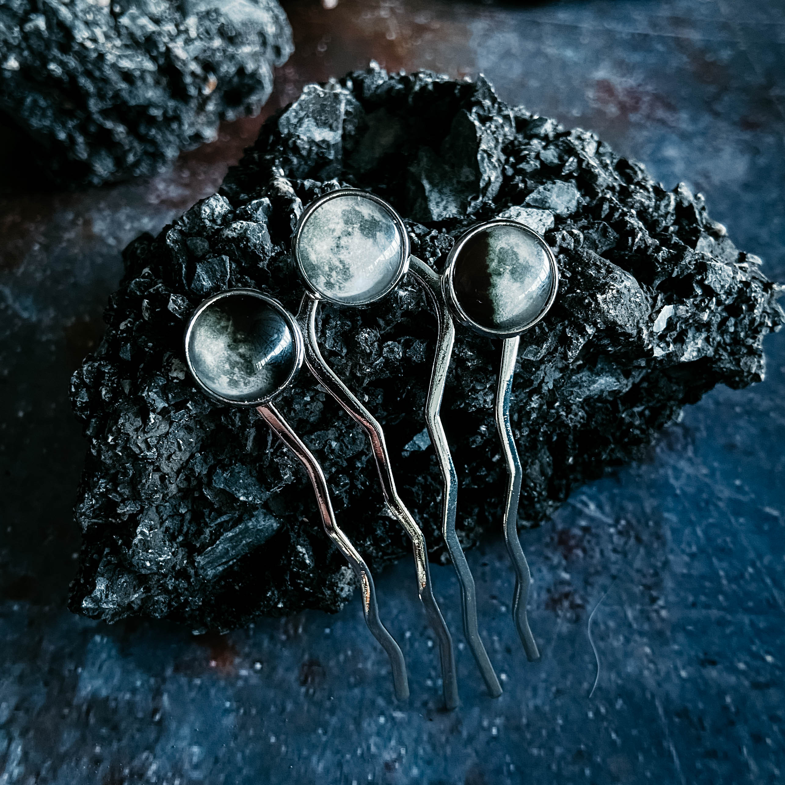 Moon Phase Trio Hair Pin