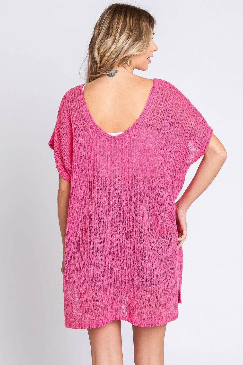 Swim Cover-Up Knit Cover-Up - Side Slits - Poolside Paradise