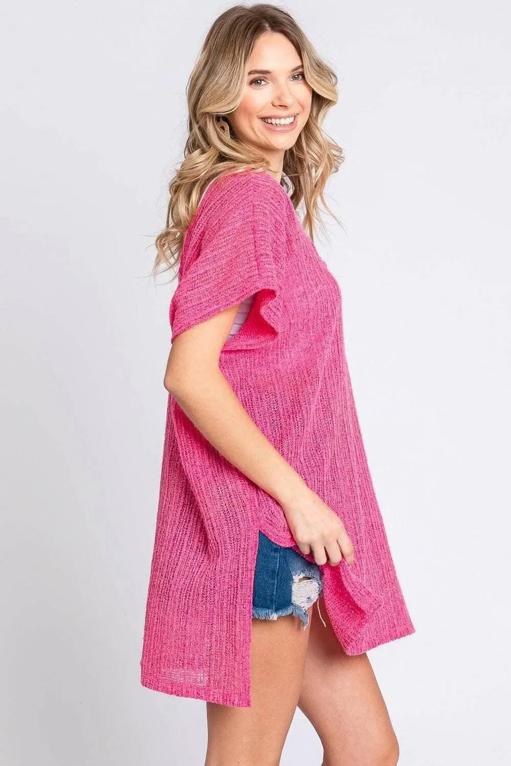 Swim Cover-Up Knit Cover-Up - Side Slits - Poolside Paradise