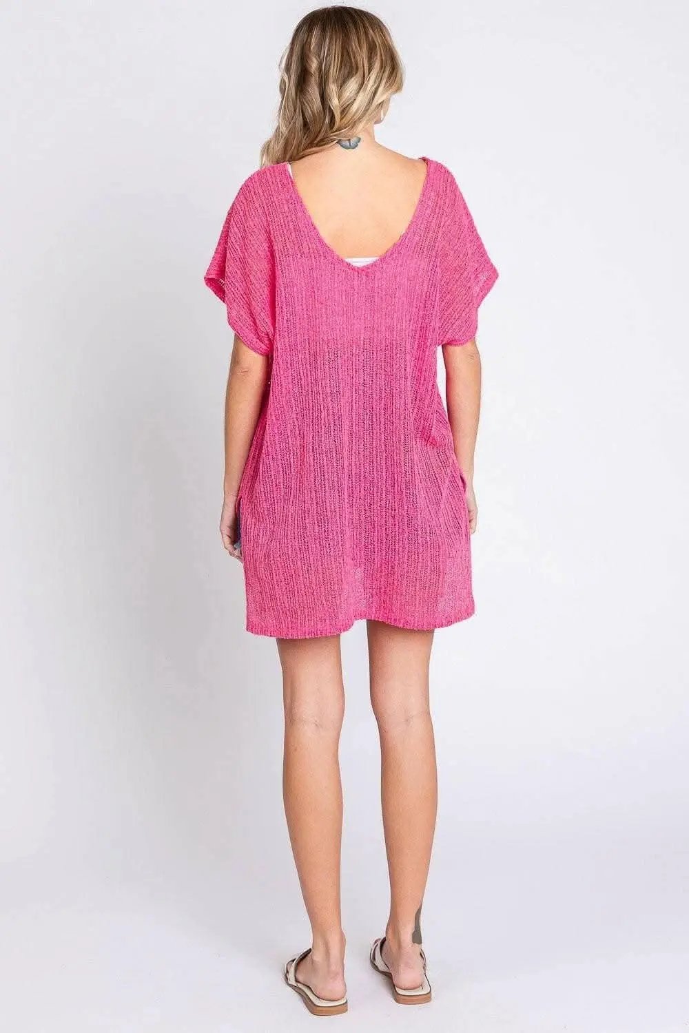 Swim Cover-Up Knit Cover-Up - Side Slits - Poolside Paradise