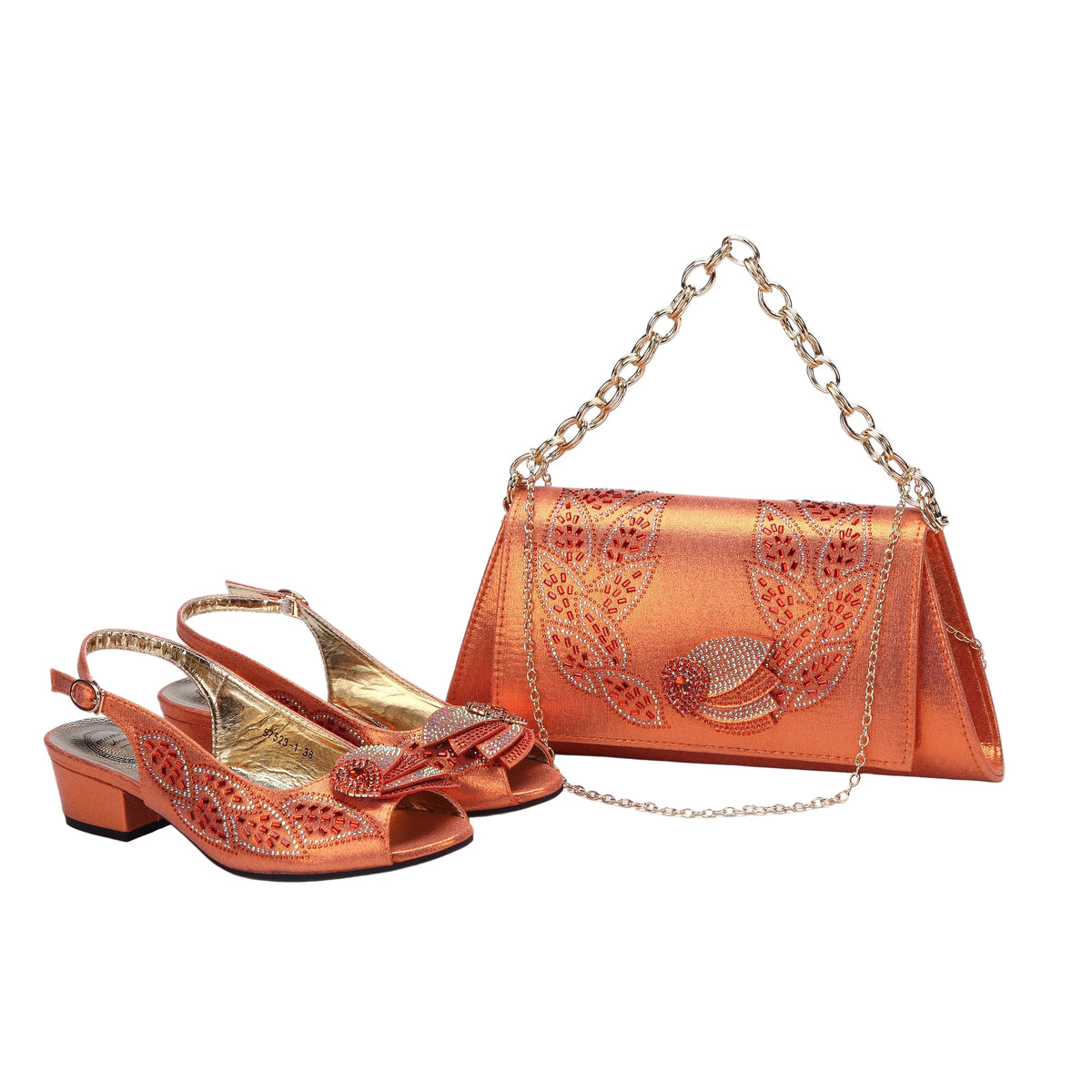 Elegant Low Heels Ladies Shoes And Bag Set
