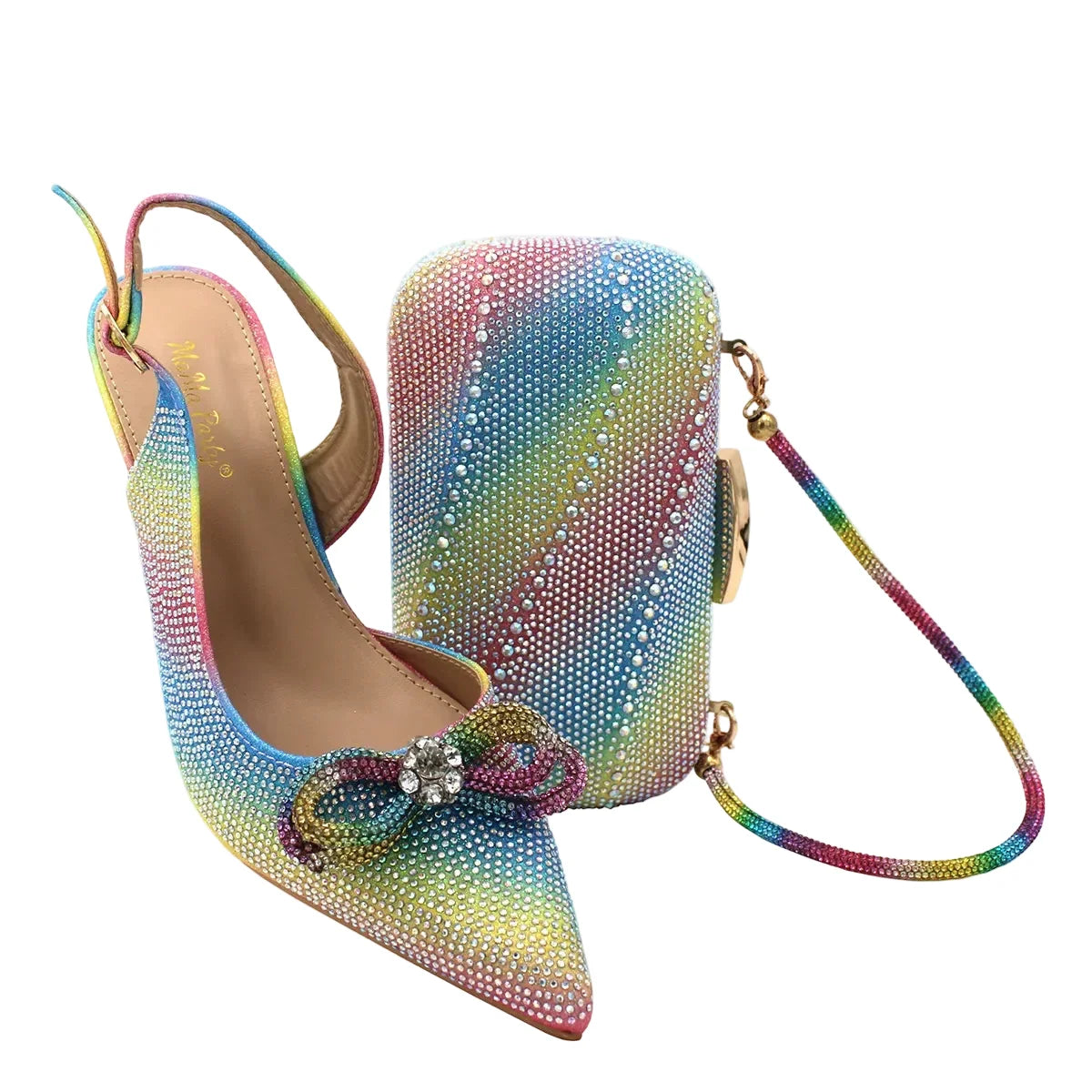 High-Quality Ladies Sandal Shoes Matching Bag Set EDR321