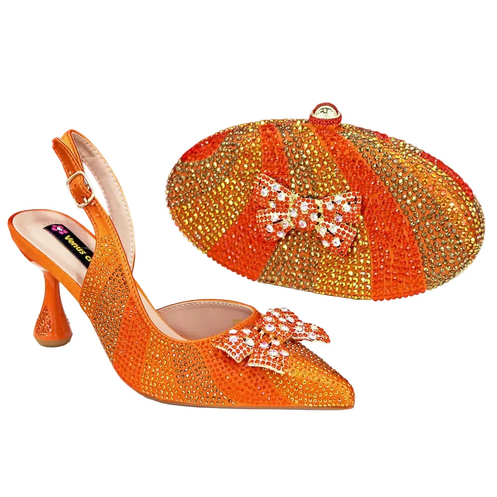 Women's High Heels And Exquisite Clutch Bag Set RT453