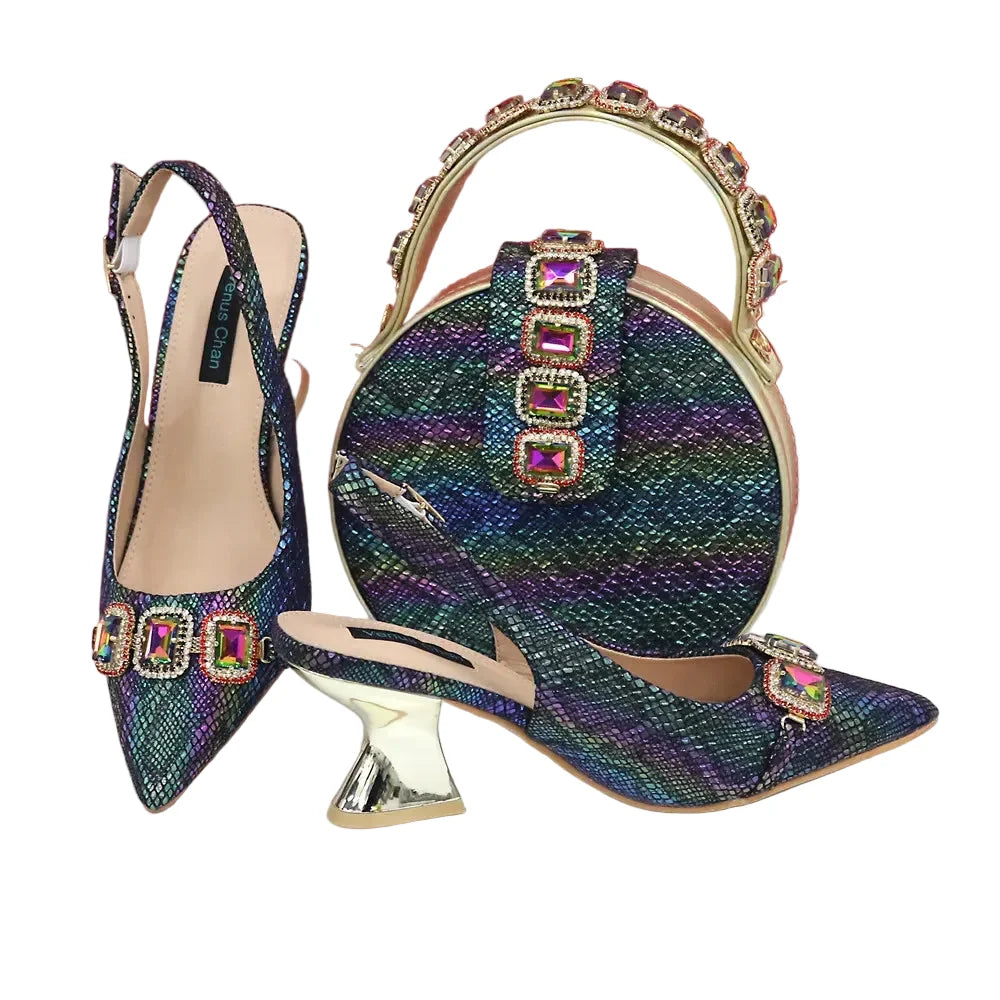 Newest Style Platform Shoes and Matching Bag Set JH654