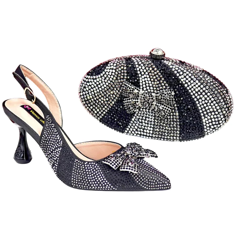 Women's High Heels And Exquisite Clutch Bag Set RT453