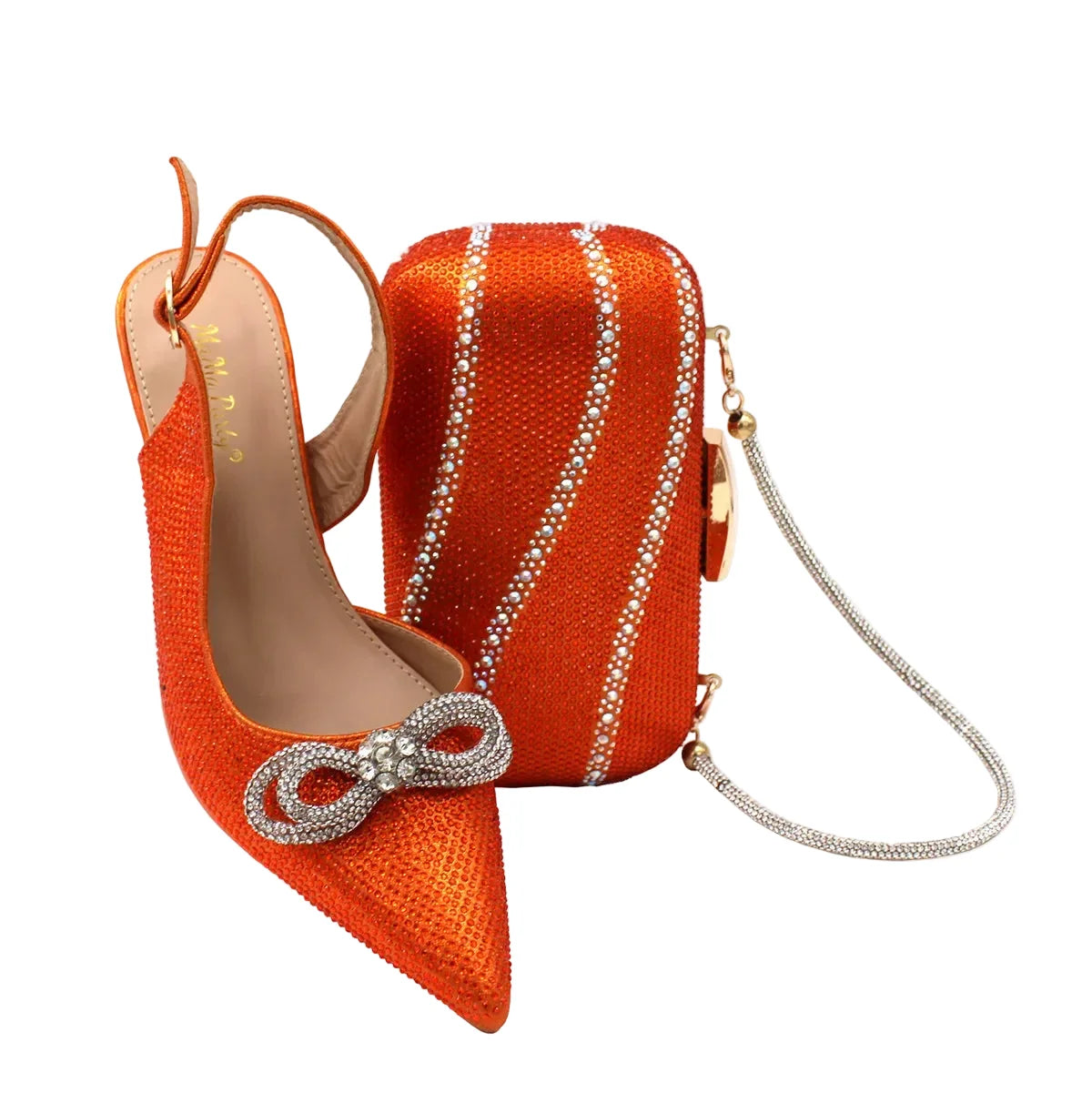 High-Quality Ladies Sandal Shoes Matching Bag Set EDR321