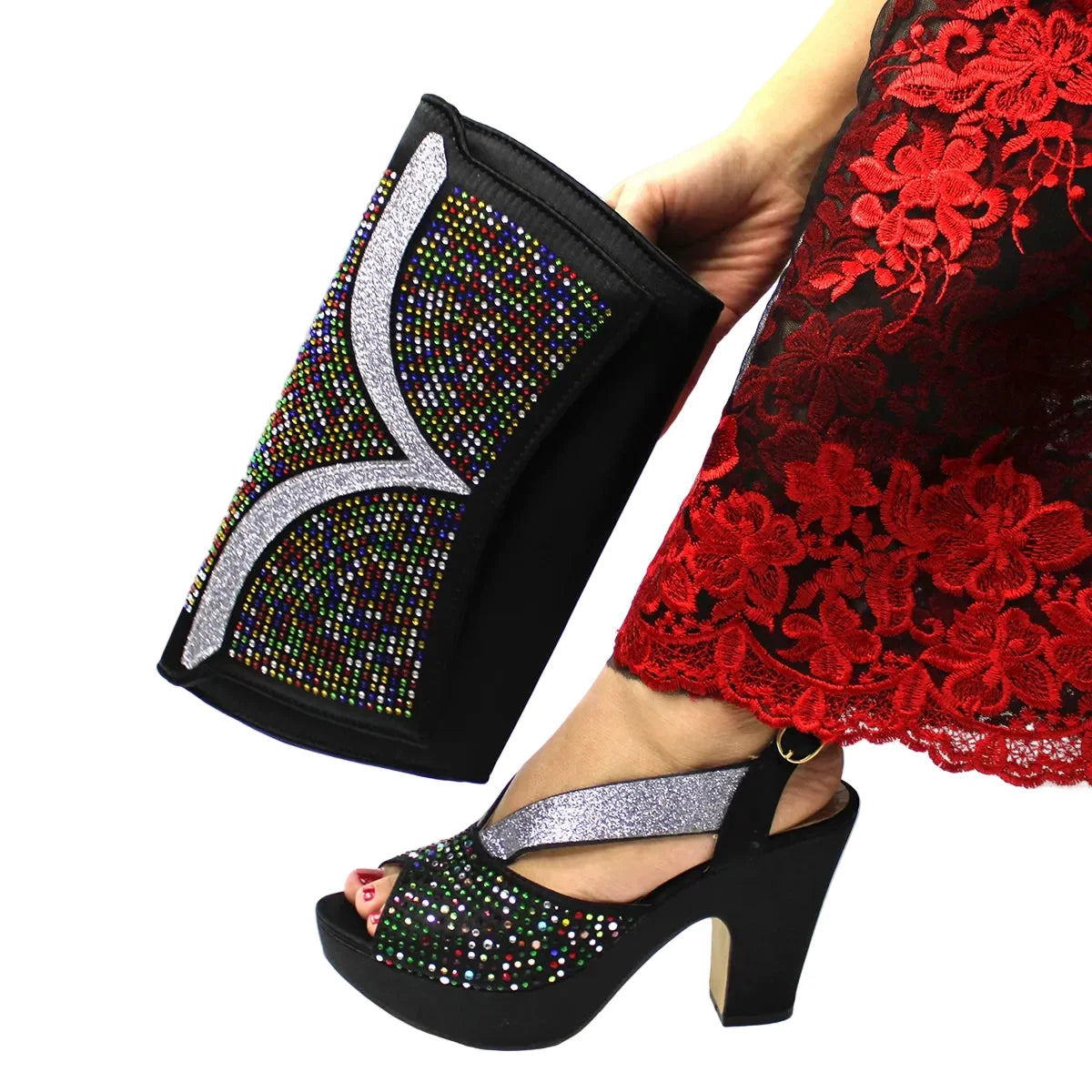 Latest African Women Shoes and Bag Set EDN23