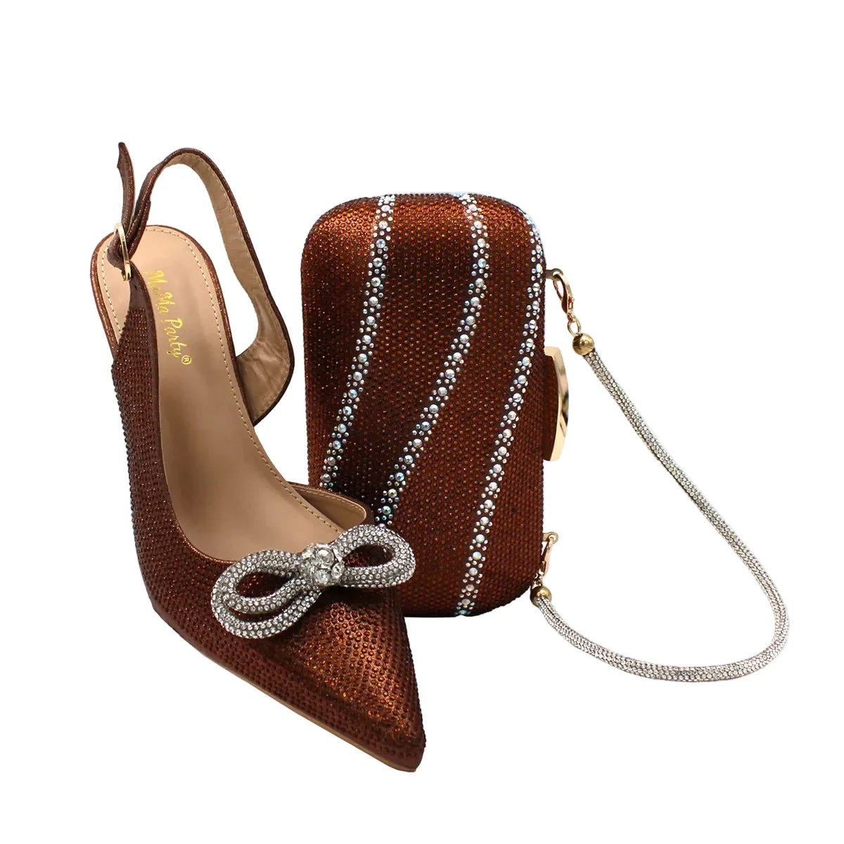 High-Quality Ladies Sandal Shoes Matching Bag Set EDR321