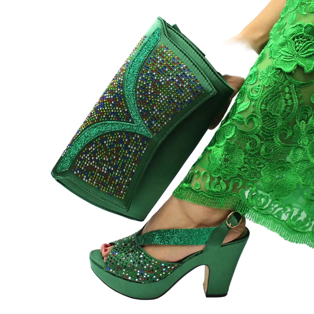 Latest African Women Shoes and Bag Set EDN23