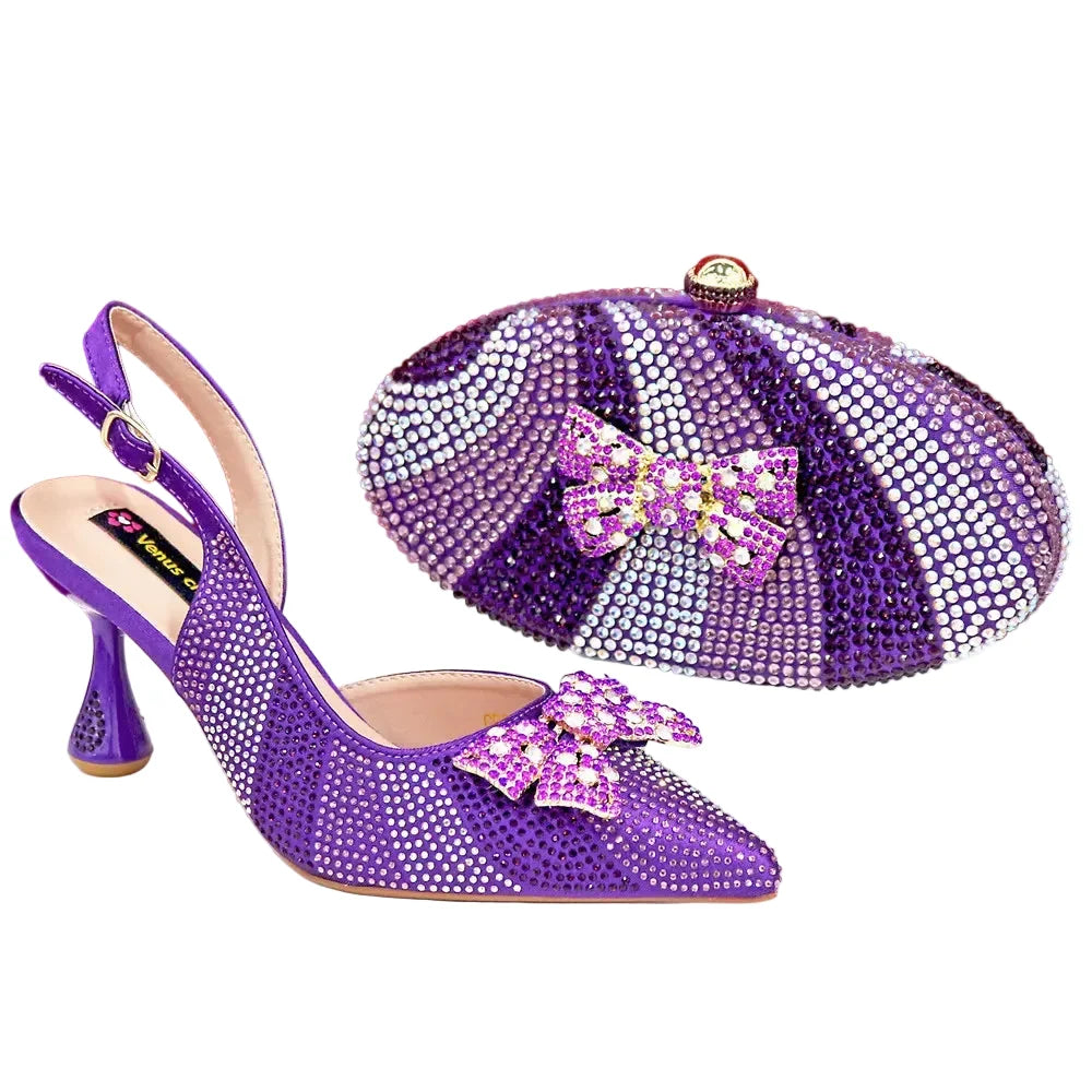 Women's High Heels And Exquisite Clutch Bag Set RT453