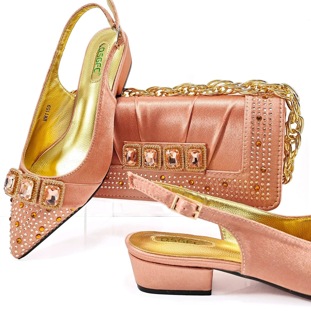 Lastest Italian Style Ladies Shoes with Matching Bag Set HMP1-9