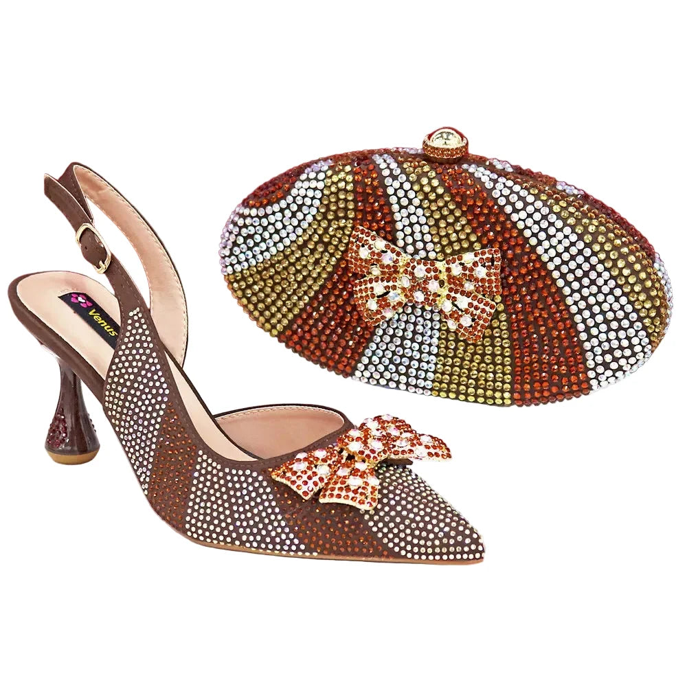 Women's High Heels And Exquisite Clutch Bag Set RT453
