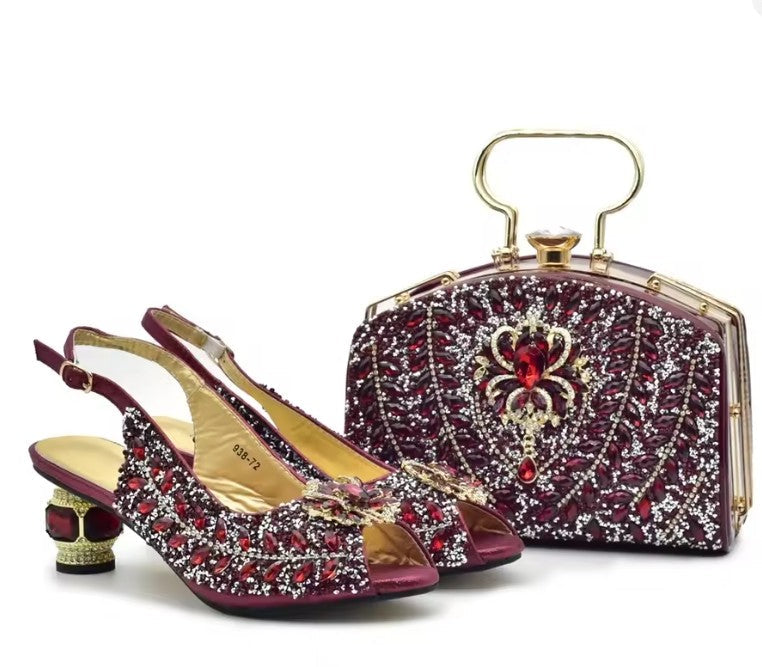 Latest Italian Shoes and Matching Bag Set ED201