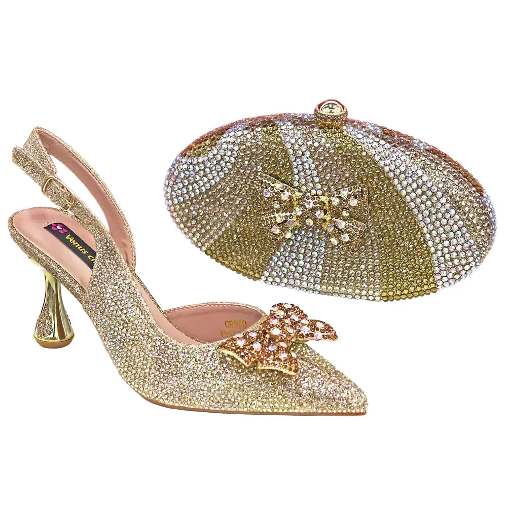 Women's High Heels And Exquisite Clutch Bag Set RT453