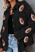 Sequin Football Jacket Long Sleeve — Statement Athleisure by Trendsi