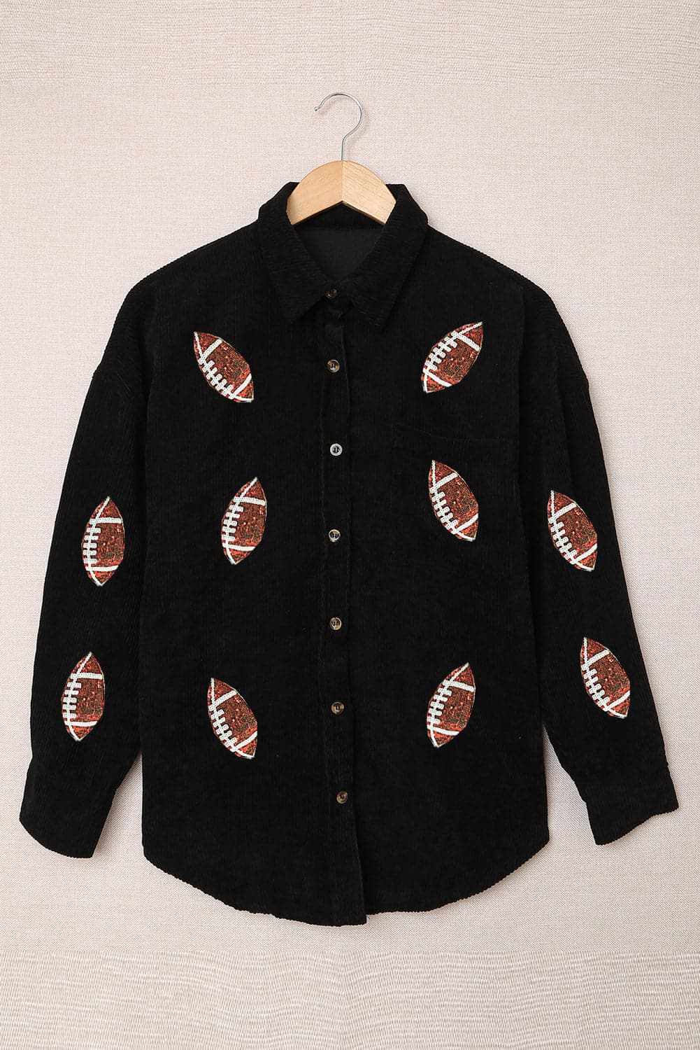 Sequin Football Jacket Long Sleeve — Statement Athleisure by Trendsi
