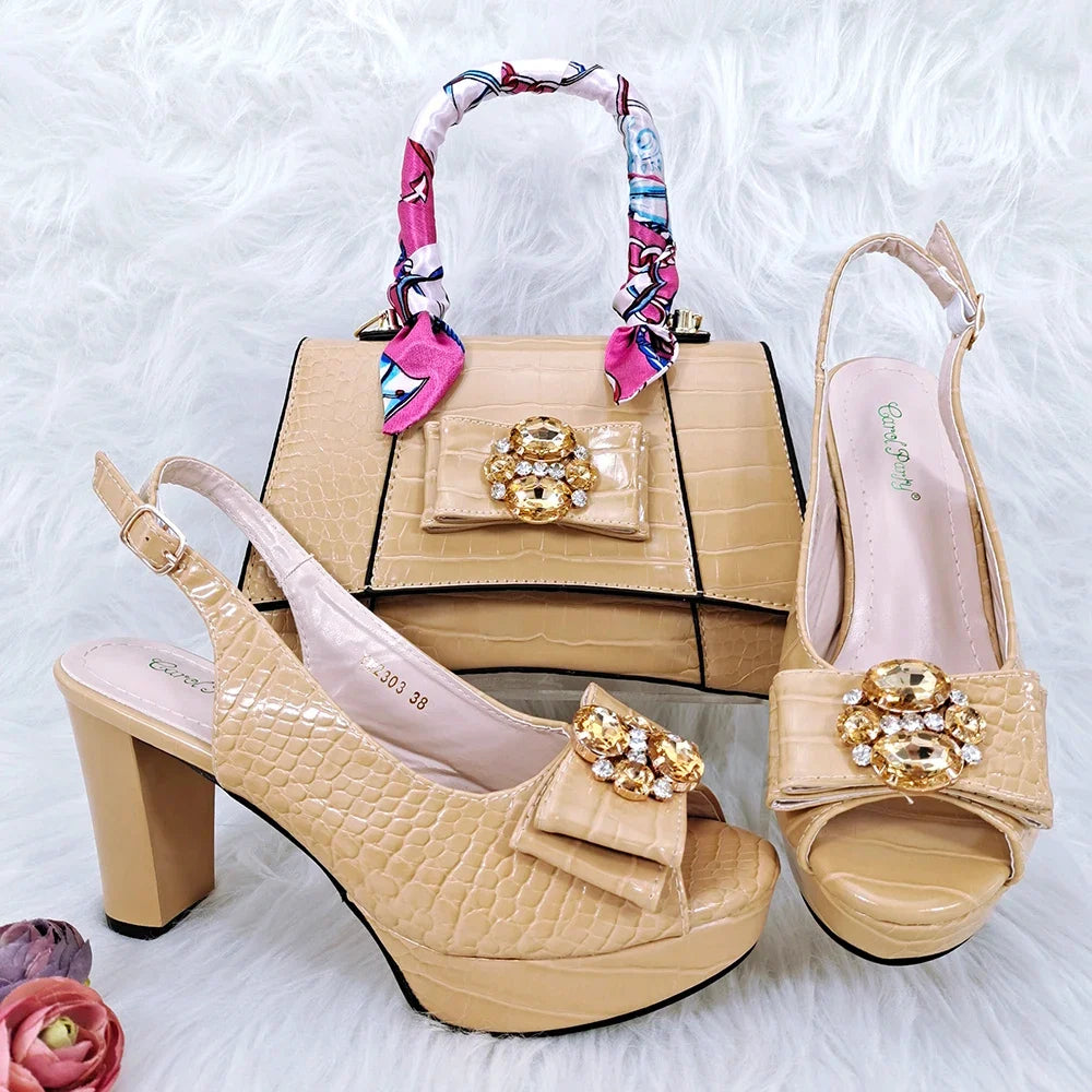 Ladies Shoes and Bag Set African Sets HFG1-29