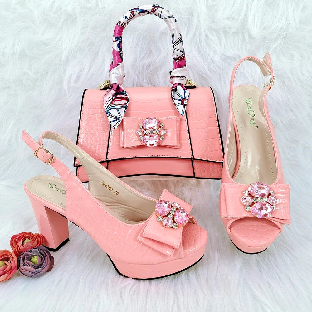 Ladies Shoes and Bag Set African Sets HFG1-29