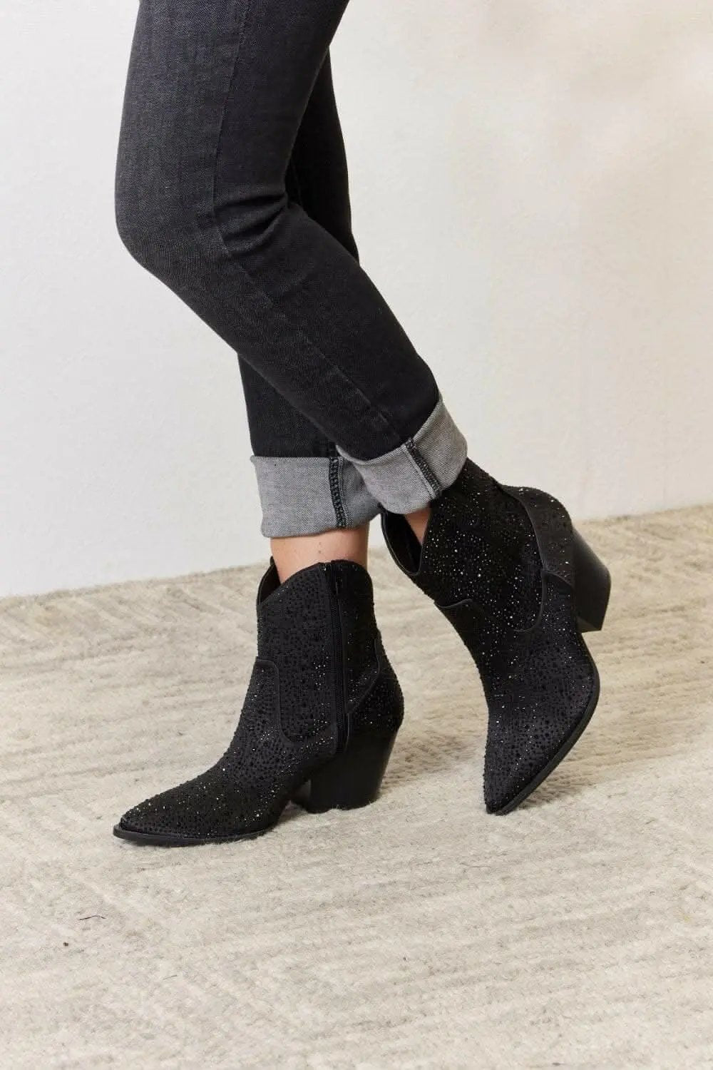Dresses Trendsi Rhinestone Cowgirl Booties Women's Fashion Shoes - Sparkling & Glamorous