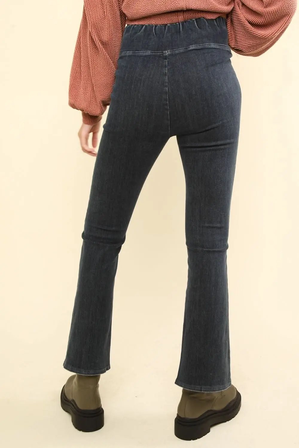 Trendsi Denim Crossover Leggings Women's High-Stretch Activewear