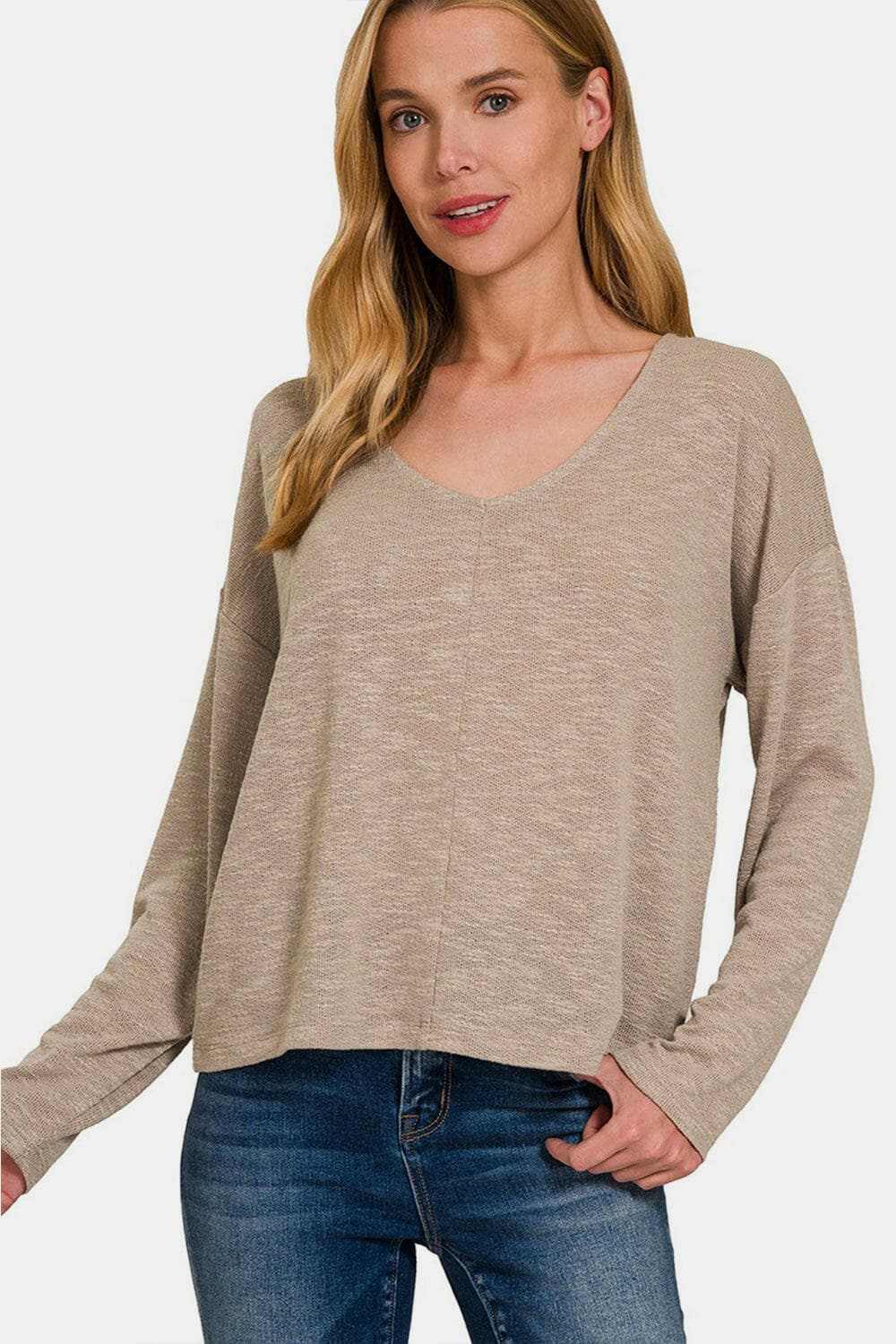T-Shirts Trendsi Leggings - Zenana dropped shoulder tee