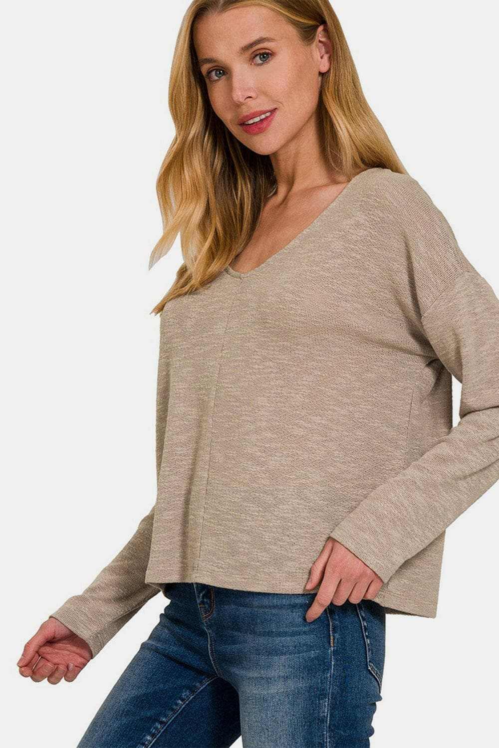 T-Shirts Trendsi Leggings - Zenana dropped shoulder tee