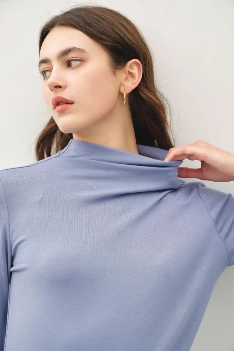 Pants Trendsi Be Cool Mock Neck Long Sleeve T-Shirt modern