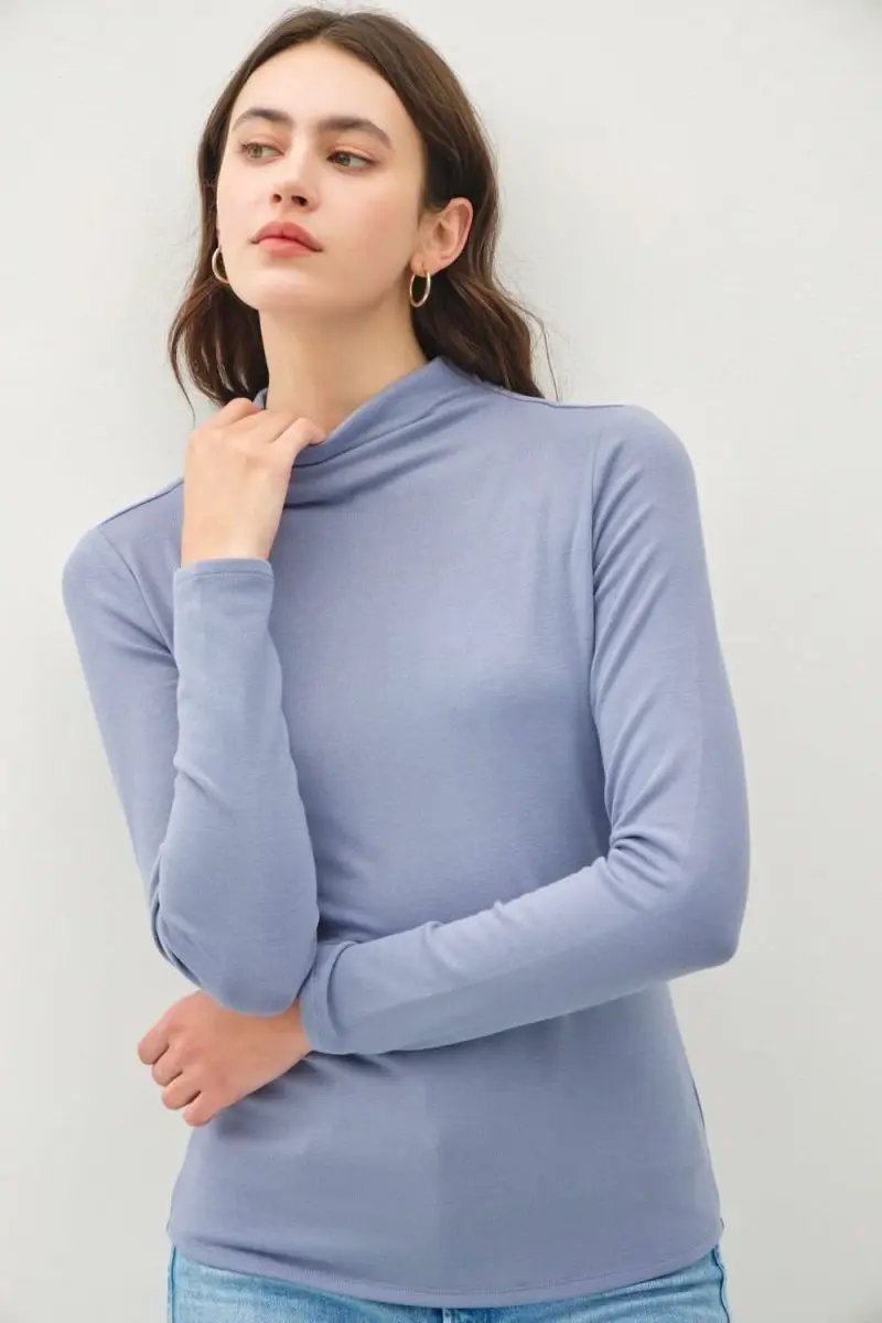 Pants Trendsi Be Cool Mock Neck Long Sleeve T-Shirt modern