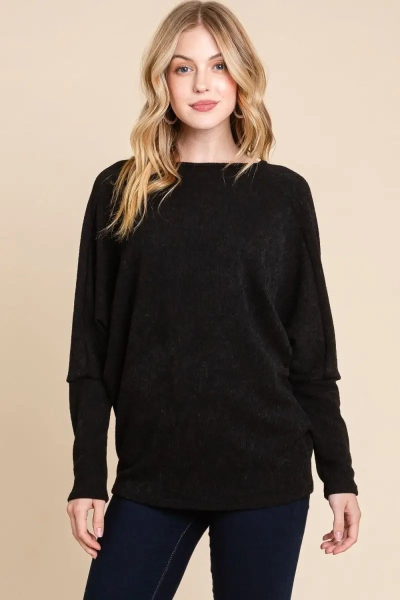 Sweaters Trendsi Drop Shoulder Knit Top Women's Casual Long Sleeve Soft Basic