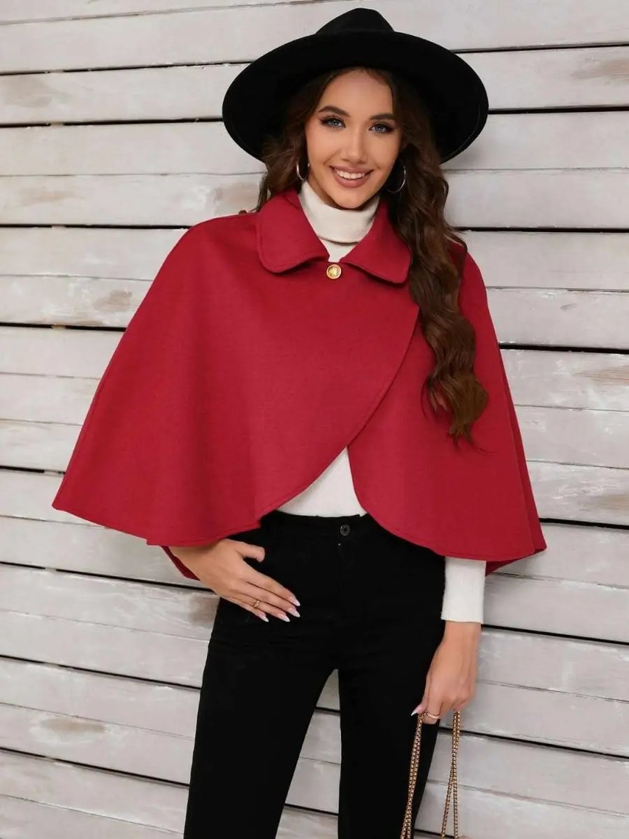 Hats Trendsi Collared Crop Cape Women's Fashion Top - Stylish & Trendy