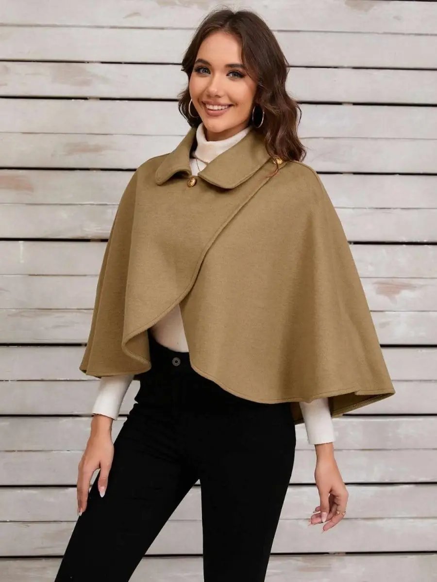 Hats Trendsi Collared Crop Cape Women's Fashion Top - Stylish & Trendy