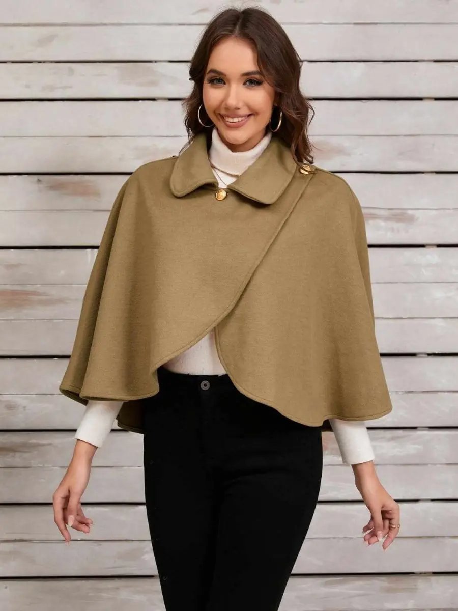 Hats Trendsi Collared Crop Cape Women's Fashion Top - Stylish & Trendy